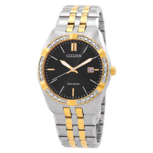 citizen corso diamond eco drive black dial men's watch bm7644 51e