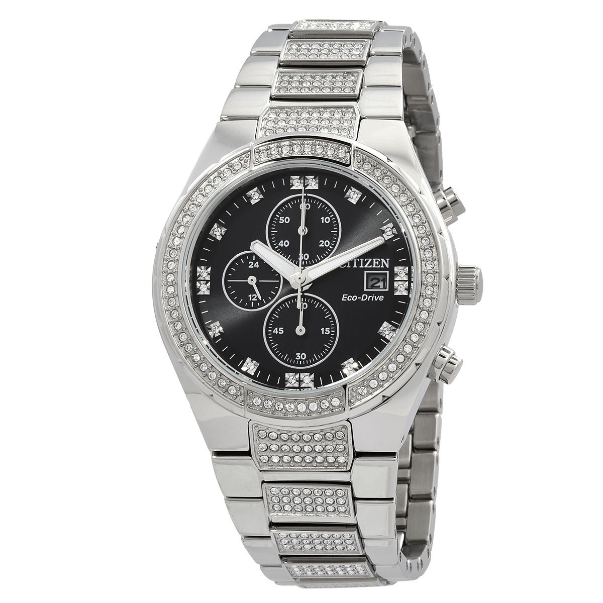 citizen crystal chronograph eco drive black dial men's watch ca0750 53e citizen crystal chronograph eco drive black dial men's watch ca0750 53e