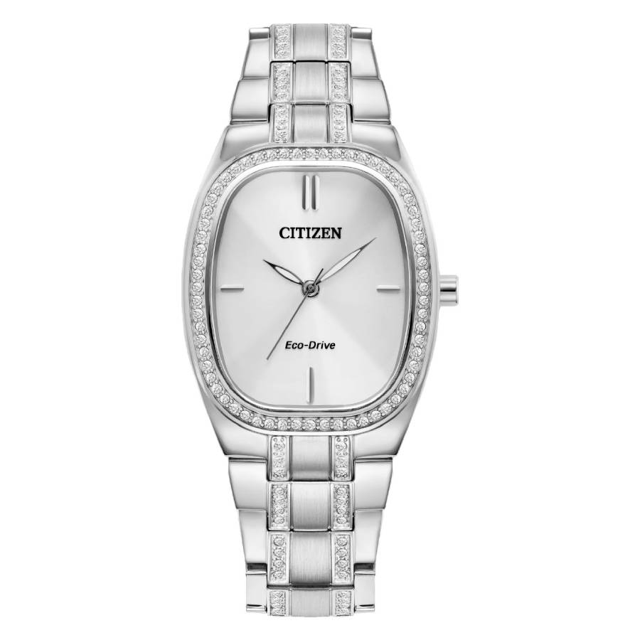 citizen crystal eco drive silver dial ladies watch em1080 55a citizen crystal eco drive silver dial ladies watch em1080 55a