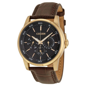 Home citizen dress eco drive black dial brown leather men's watch bu2013 08e