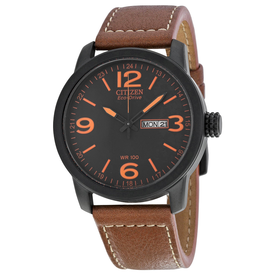 citizen eco drive black dial brown leather men's watch bm8475 26e citizen eco drive black dial brown leather men's watch bm8475 26e