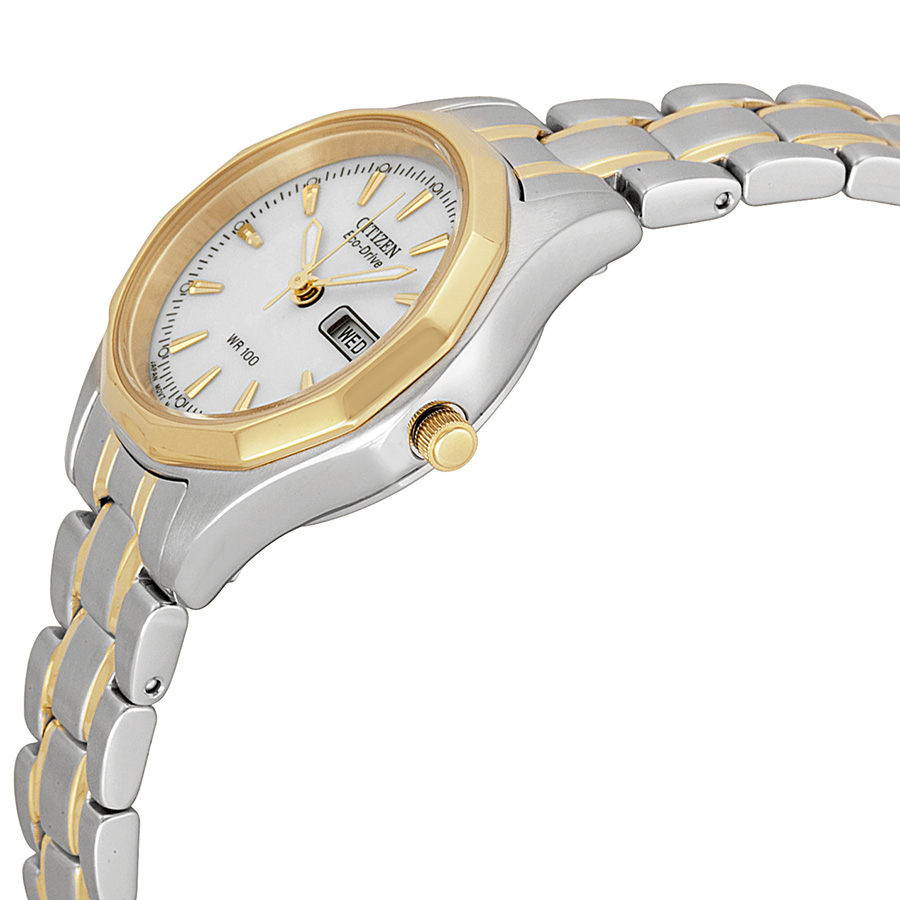 citizen eco drive sport white dial two tone ladies watch ew3144 51a citizen eco drive sport white dial two tone ladies watch ew3144 51a