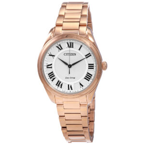 Home citizen eco drive arezzo white dial ladies watch em0973 55a