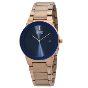 Витрина citizen eco drive blue dial rose gold tone men's watch au1066 80l