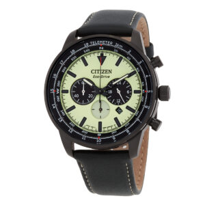 Home citizen eco drive chronograph green dial men's watch ca4505 21x