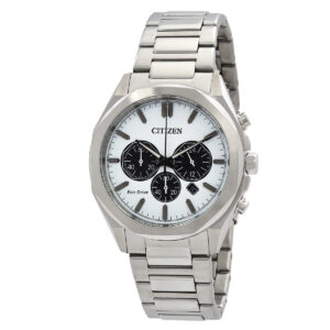 citizen eco drive chronograph white dial men's watch ca4590 81a
