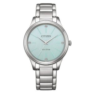 Home citizen eco drive crystal green dial ladies watch em1220 58y