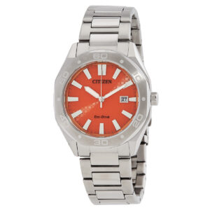 Витрина citizen eco drive orange dial men's watch bm7630 80z