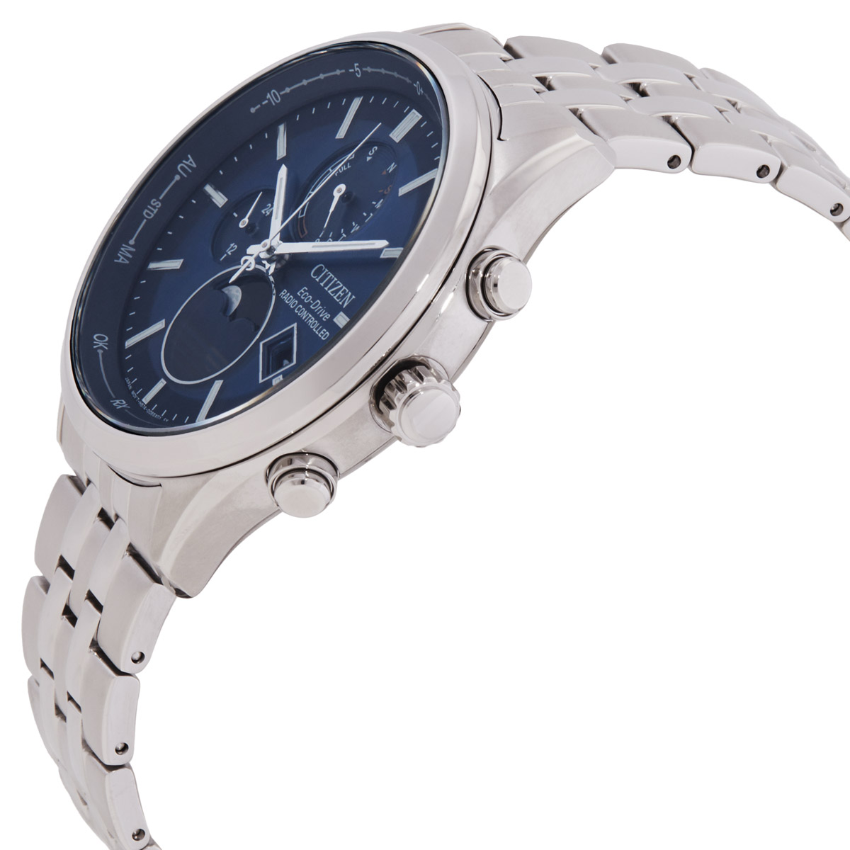 citizen eco drive radio controlled moon phase blue dial men's watch by1030 50l citizen eco drive radio controlled moon phase blue dial men's watch by1030 50l