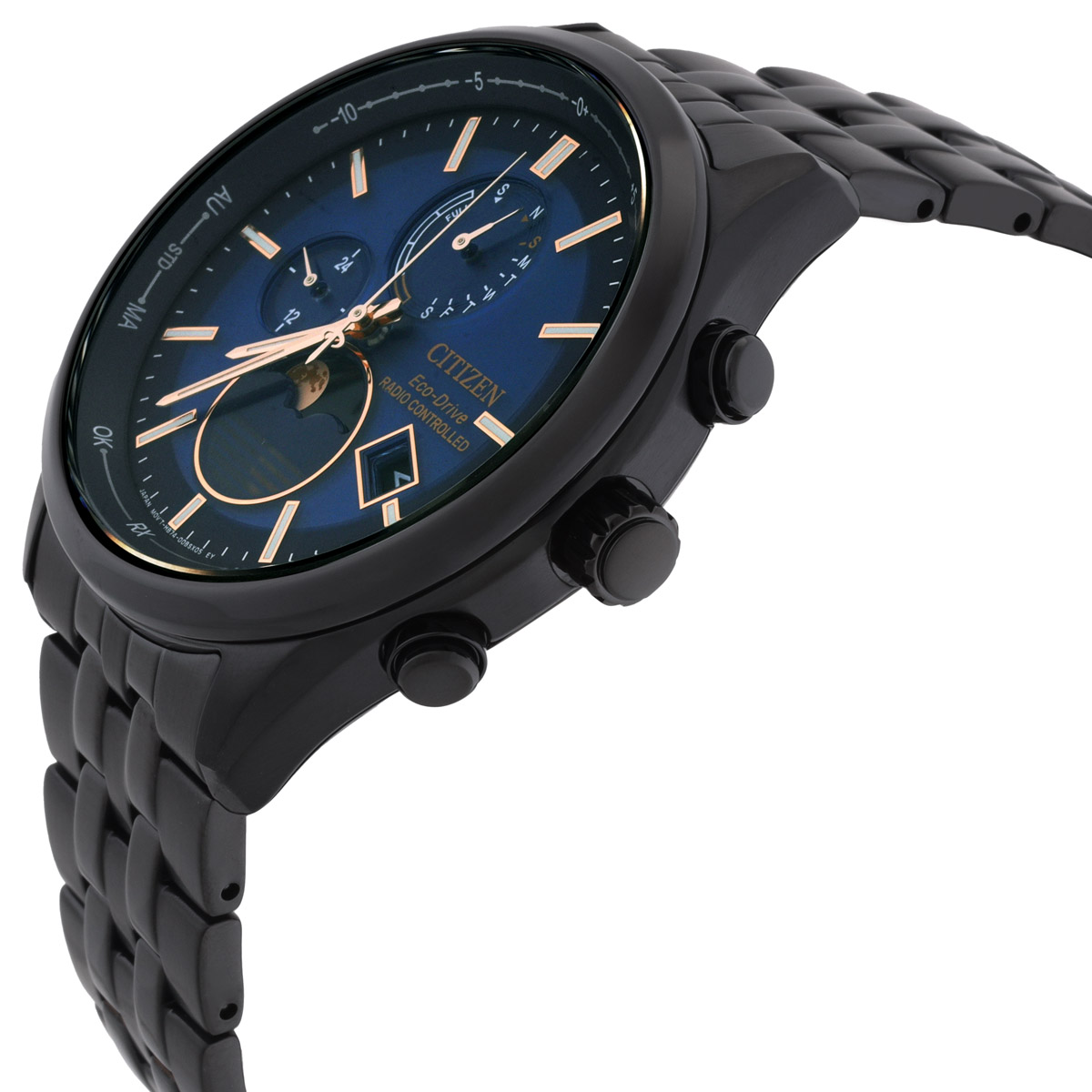 citizen eco drive radio controlled moon phase blue dial men's watch by1035 56l citizen eco drive radio controlled moon phase blue dial men's watch by1035 56l