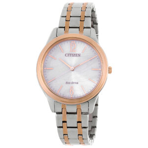 Home citizen elegance eco drive white dial ladies watch em0416 78a