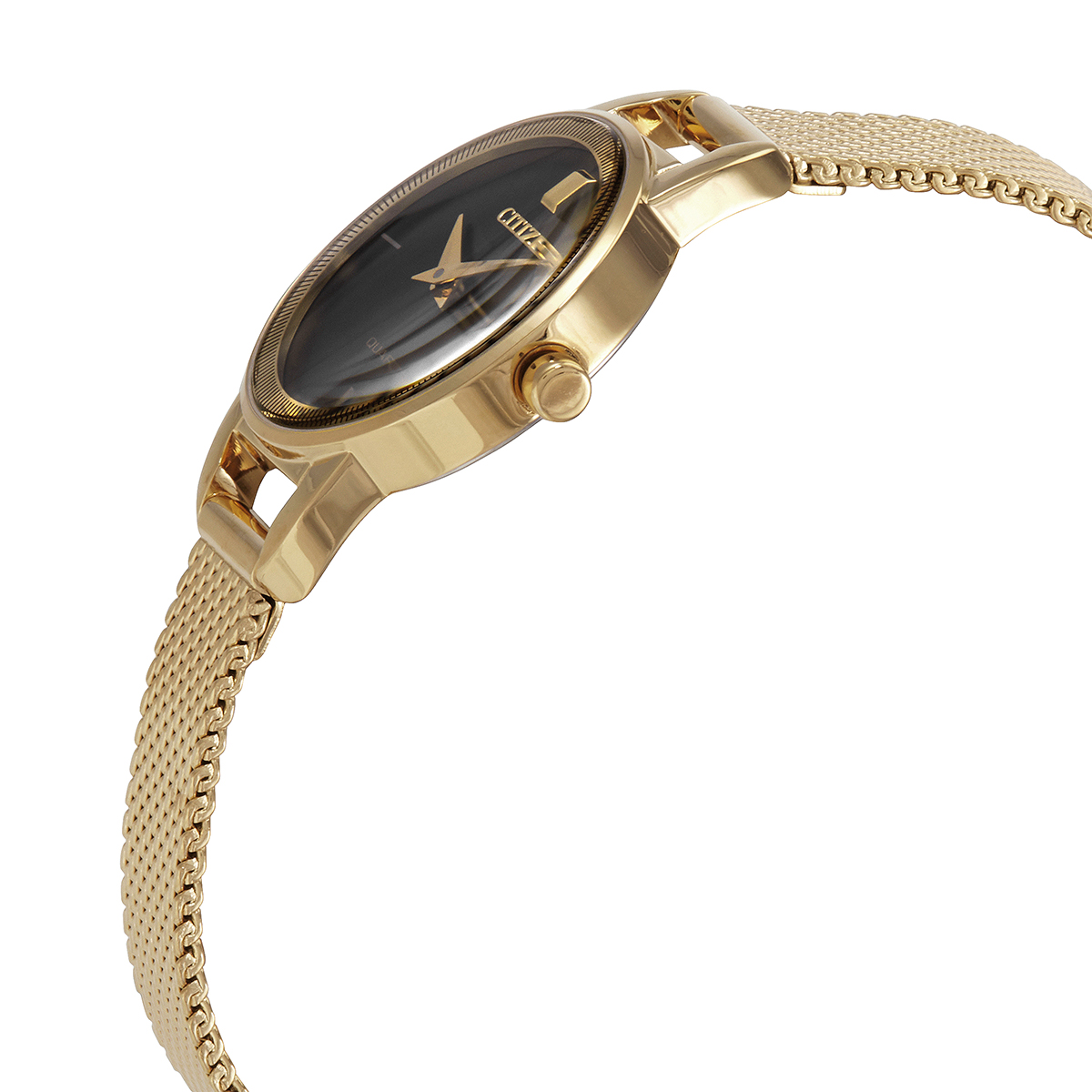 citizen gold tone stainless quartz black dial ladies watch ez7002 54e citizen gold tone stainless quartz black dial ladies watch ez7002 54e
