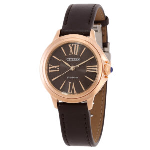 Home citizen l ceci eco drive brown dial ladies watch em1163 09x
