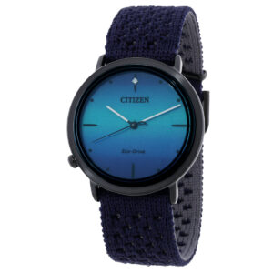 Home citizen l eco drive blue dial ladies watch em1005 42l