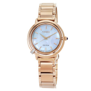 Home citizen l eco drive mother of pearl dial ladies watch em1093 61d