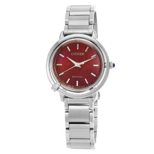 Home citizen l eco drive red mother of pearl dial ladies watch em1090 78x