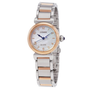 Home citizen l mae white mother of pearl dial ladies watch em1136 87d