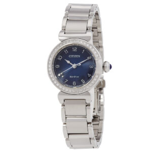 Home citizen l may bells crystal eco drive blue dial ladies watch em1120 87l