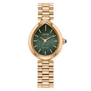 Home citizen l rainell eco drive green dial ladies watch em1203 57x