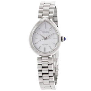 Home citizen l rainell eco drive silver dial ladies watch em1200 55a