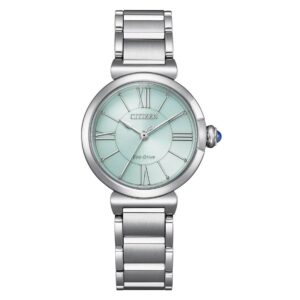 Home citizen l series eco drive green dial ladies watch em1070 83l