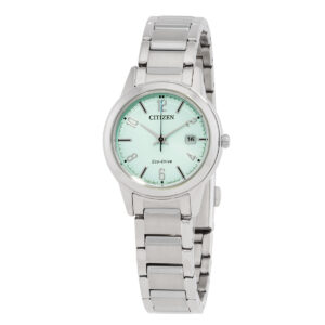 Home citizen lady eco drive green dial watch fe1241 71x