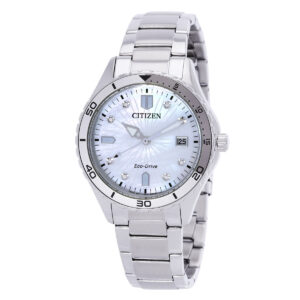 Home citizen marine lady eco drive crystal mother of pearl dial watch fe6170 88d
