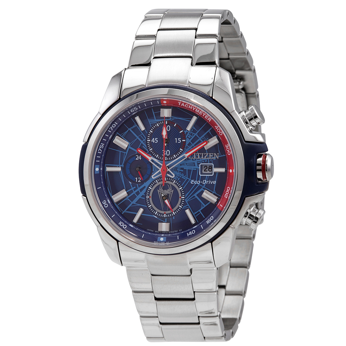 citizen marvel spider man eco drive chronograph blue dial men's watch ca0429 53w citizen marvel spider man eco drive chronograph blue dial men's watch ca0429 53w