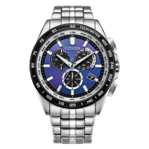 Home citizen pcat perpetual alarm world time chronograph gmt blue dial men's watch cb5874 81l