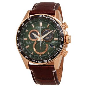Home citizen pcat world time chronograph green dial men's watch cb5919 00x