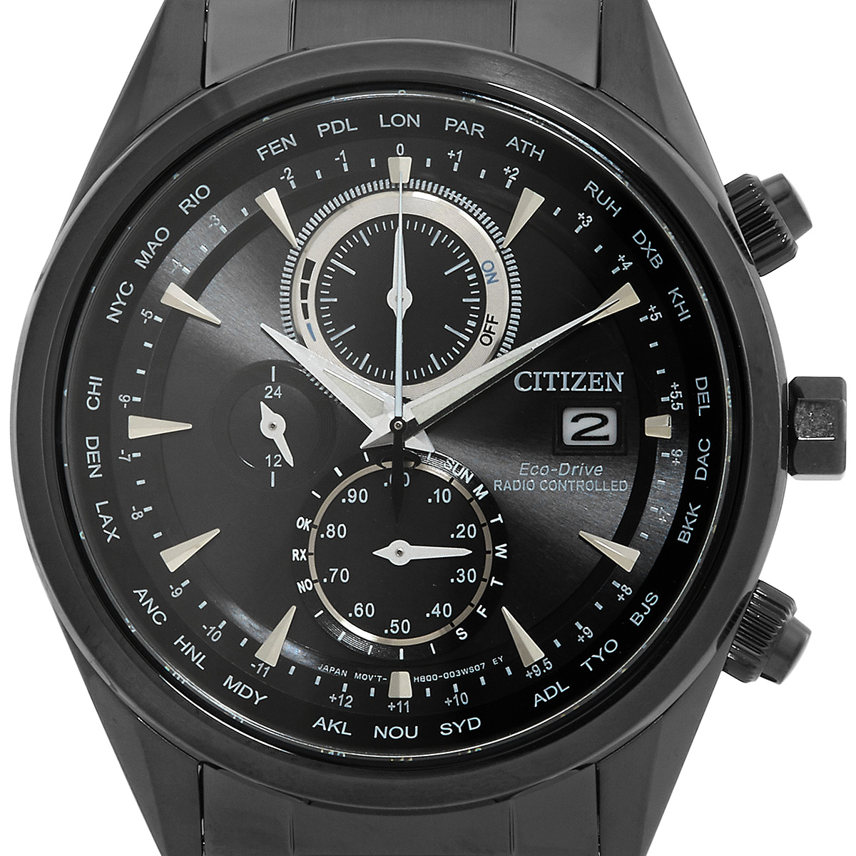 citizen perpetual alarm world time chronograph gmt black dial men's watch at8265 81e citizen perpetual alarm world time chronograph gmt black dial men's watch at8265 81e