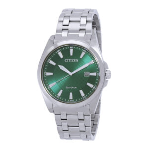 citizen peyten eco drive green dial men's watch bm7530 50x