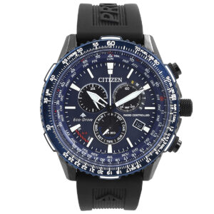 Витрина citizen promaster air a t perpetual alarm world time chronograph gmt blue dial men's watch cb5006 02l