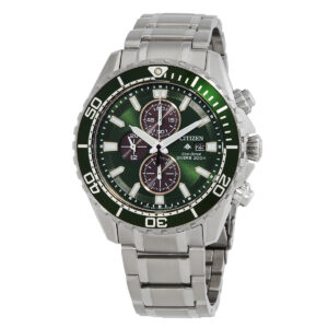 Витрина citizen promaster dive chronograph eco drive green dial men's watch ca0820 50x