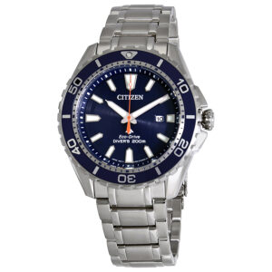 citizen promaster diver 200 meters eco drive blue dial steel men's watch bn0191 55l
