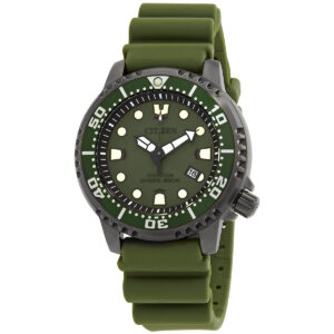 citizen promaster green dial men's watch bn0157 11x