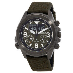 Витрина citizen promaster land analog digital green dial men's watch jv1005 02w