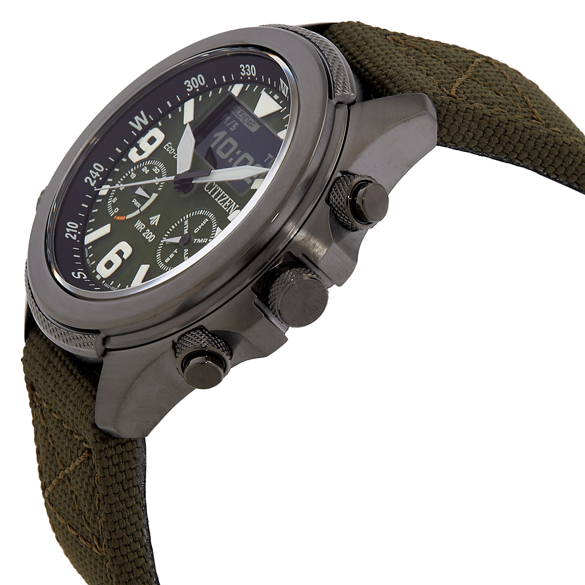 citizen promaster land analog digital green dial men's watch jv1005 02w citizen promaster land analog digital green dial men's watch jv1005 02w