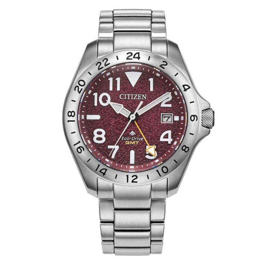 citizen promaster land gmt eco drive red dial men's watch bj7150 50w citizen promaster land gmt eco drive red dial men's watch bj7150 50w