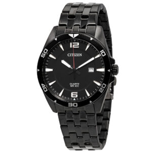 Витрина citizen quartz black dial black plated men's watch bi5055 51e