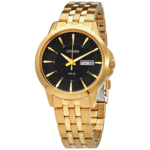 Витрина citizen quartz black dial gold tone men's watch bf2013 56e