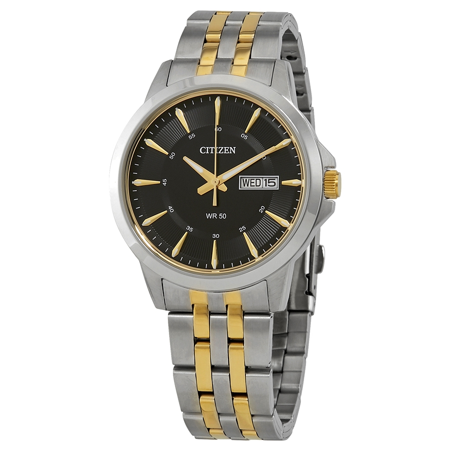 citizen quartz black dial two tone men's watch bf2018 52e citizen quartz black dial two tone men's watch bf2018 52e