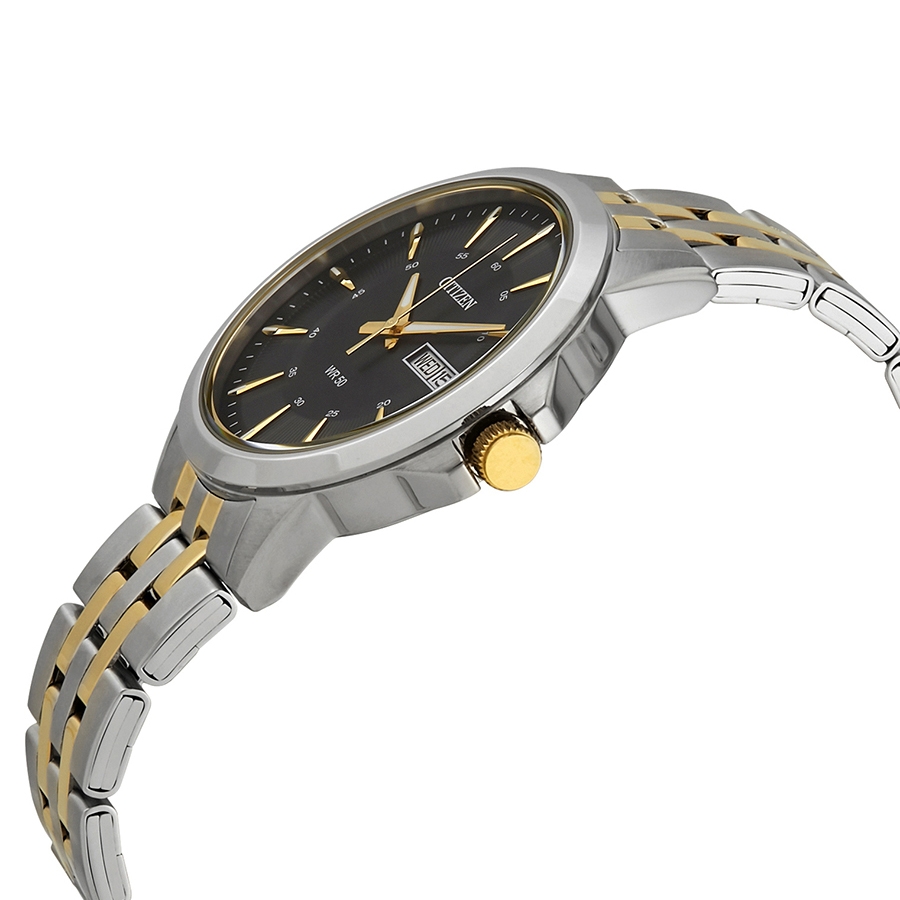 citizen quartz black dial two tone men's watch bf2018 52e citizen quartz black dial two tone men's watch bf2018 52e