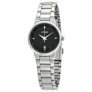 Home citizen quartz black dial stainless steel ladies watch eu6010 53e