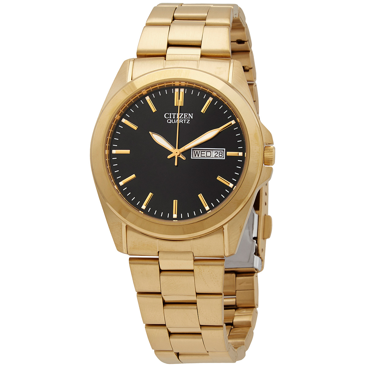 citizen quartz black dial yellow gold tone men's watch bf0582 51f citizen quartz black dial yellow gold tone men's watch bf0582 51f