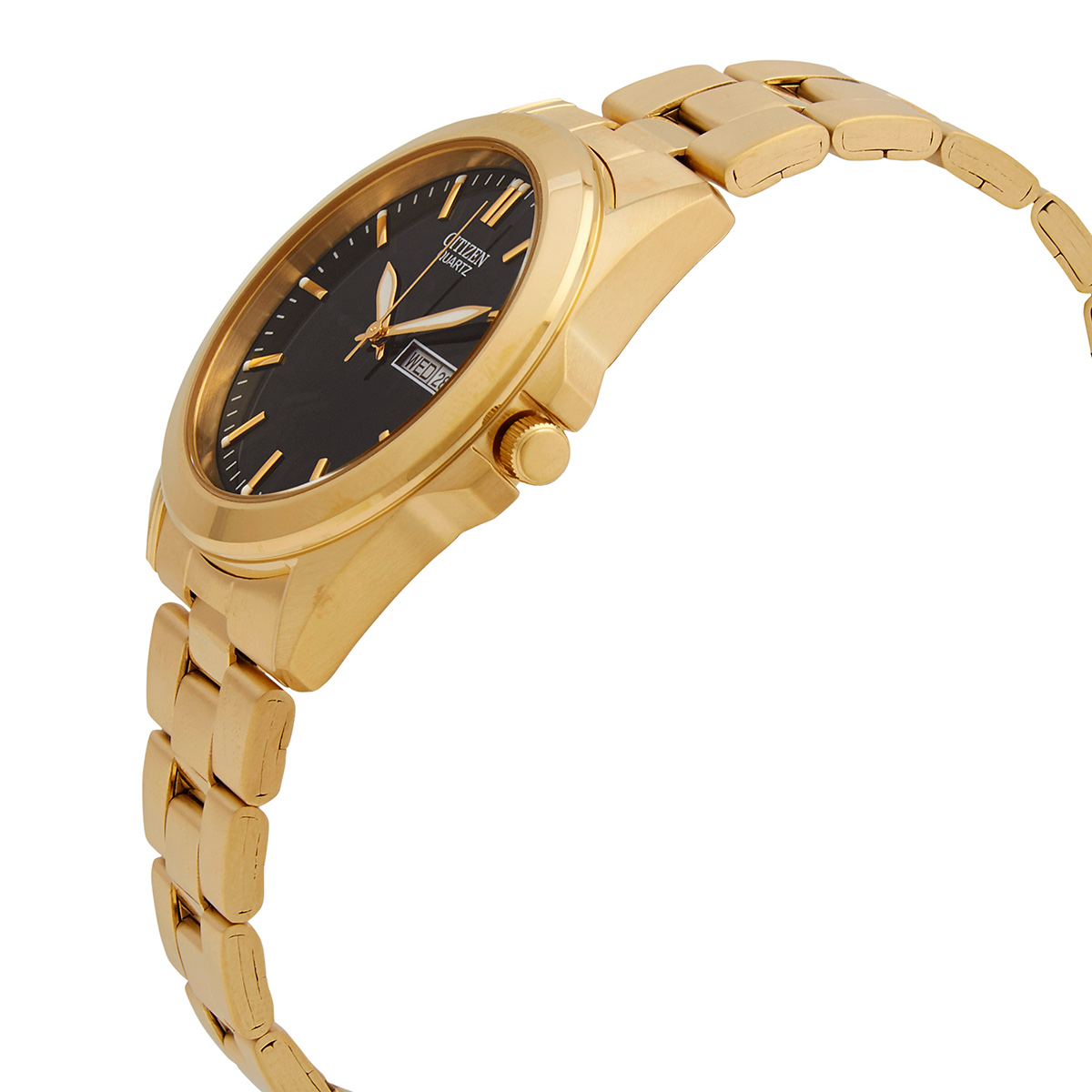 citizen quartz black dial yellow gold tone men's watch bf0582 51f citizen quartz black dial yellow gold tone men's watch bf0582 51f