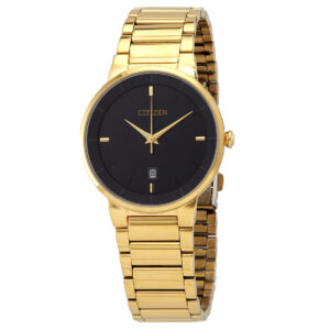 Витрина citizen quartz black dial yellow gold tone men's watch bi5012 53e
