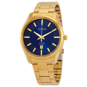 Витрина citizen quartz blue dial gold tone men's watch bi1032 58l