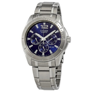 Витрина citizen quartz blue dial stainless steel men's watch ag8300 52l