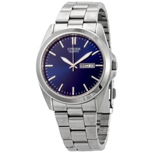 Витрина citizen quartz blue dial stainless steel men's watch bf0580 57l